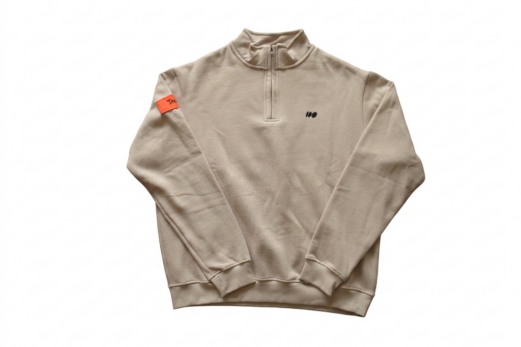 Sudadera "CLUBHOUSE" Half Zip Beige