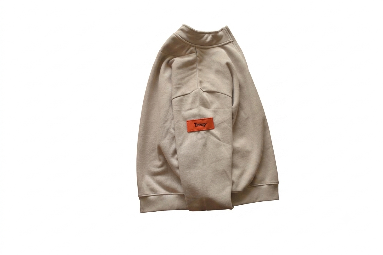 Sudadera "CLUBHOUSE" Half Zip Beige